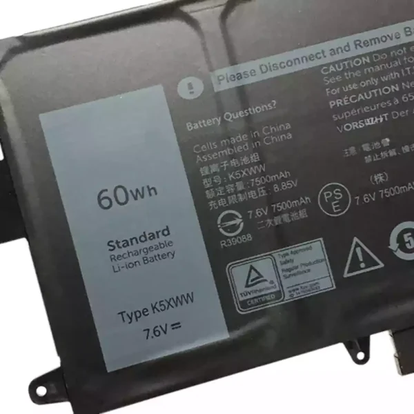 Aккумулятор для ноутбука DELL K5XWW — изображение 3