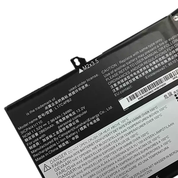 Aккумулятор для ноутбука LENOVO L17C4PB2,L17M4PB2 — изображение 4