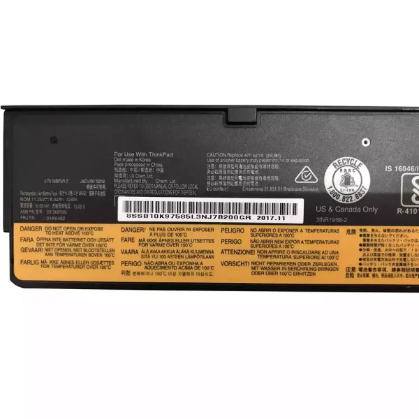 Aккумулятор для ноутбука LENOVO Thinkpad T470,Thinkpad T480,Thinkpad T570,Thinkpad T580 — изображение 2