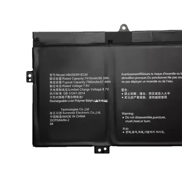 Aккумулятор для ноутбука HUAWEI MagicBook,MateBook X Pro,MateBook 14 — изображение 3