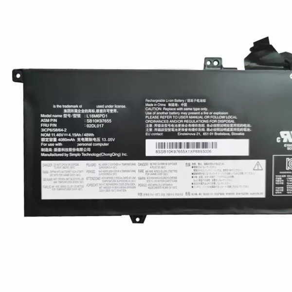 Aккумулятор для ноутбука LENOVO Thinkpad X390,Thinkpad X395 — изображение 3