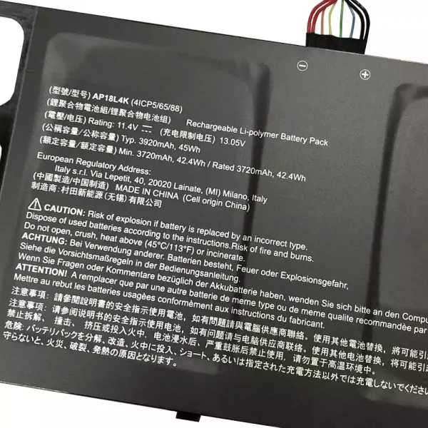 Aккумулятор для ноутбука ACER AP18L4K — изображение 3