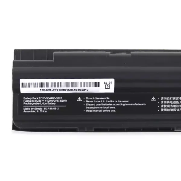 Aккумулятор для ноутбука EC10-3S4400-S1L3 EC10-3S4400-G1L3,EC10-3S4400-S4N3,EC10-3S4400-S1N3,EC10-3S5200-S1L5 — изображение 3
