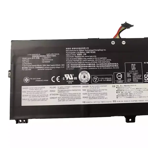 Aккумулятор для ноутбука LENOVO L19M3P71 SB10V03234 02HM886 — изображение 3