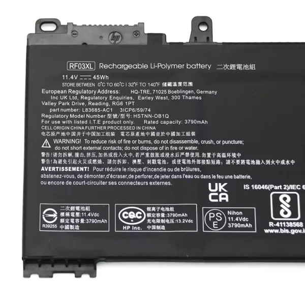 Aккумулятор для ноутбука HP L83685-AC1 HSN-Q25C HSN-Q21C HSTNN-OB1C HSTNN-OB1Q HSTNN-DB9A HSTNN-UB7R — изображение 3