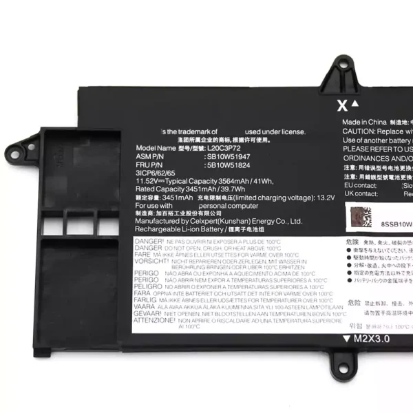 Aккумулятор для ноутбука LENOVO L20C3P72 L20M3P72 L20D3P72 — изображение 3