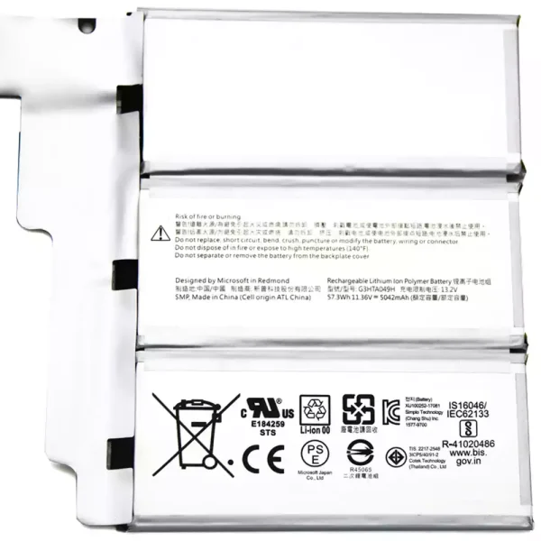 Aккумулятор для ноутбука G3HTA049H Microsoft Surface Book 2nd 13.5 inch 1835 Keyboard — изображение 3