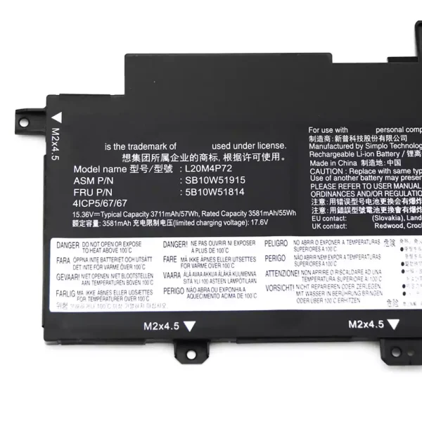 Aккумулятор для ноутбука LENOVO ThinkPad T14s Gen 2 — изображение 3