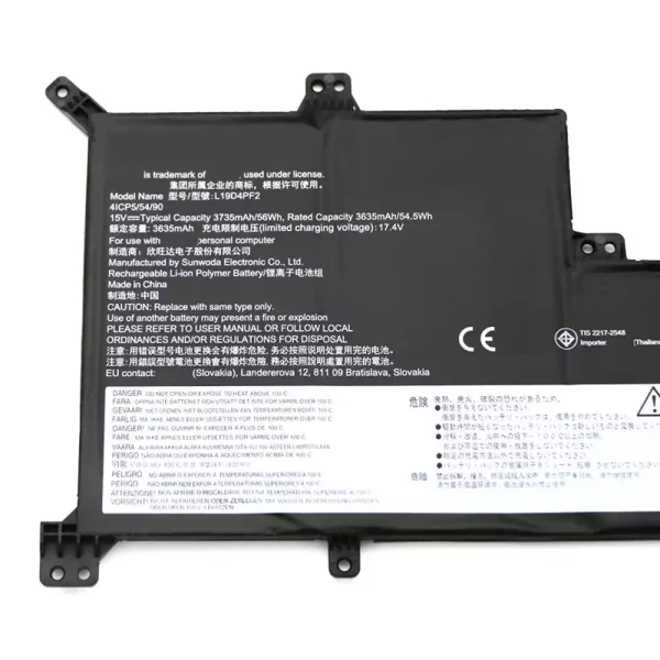 Aккумулятор для ноутбука LENOVO L19D4PF2 L19L4PF2 5B10W89846 SB10W89847 — изображение 3