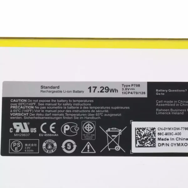 Аккумулятор для планшета DELL P708,0YMX0W — изображение 3