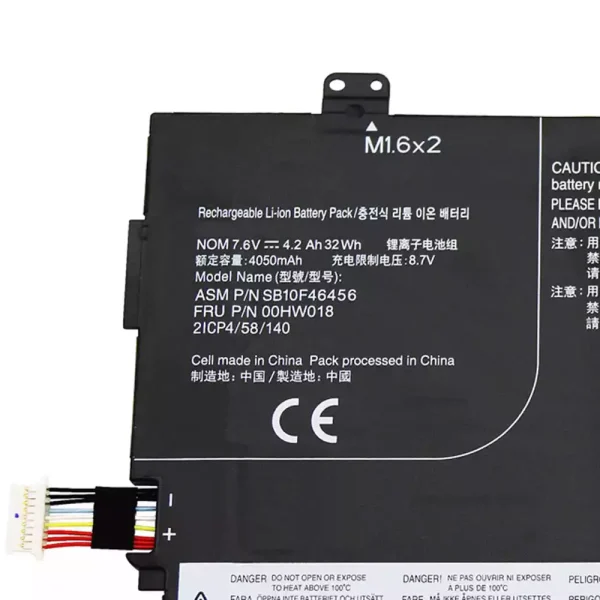 Аккумулятор для планшета LENOVO SB10F46456 00HW018,ThinkPad 10 2nd — изображение 3