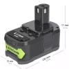 18V 3.0Ah Аккумулятор для Ryobi CCC-1801M,CCC-180L,CCD-1801,CCG-1801M,CCG-180L,CCS-1801/DM,CCS-1801/LM,CCS-1801D,CCS-1801LM,CCW-180L — изображение 3
