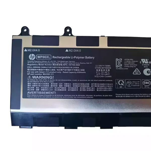 Aккумулятор для ноутбука HP WP06XL — изображение 3