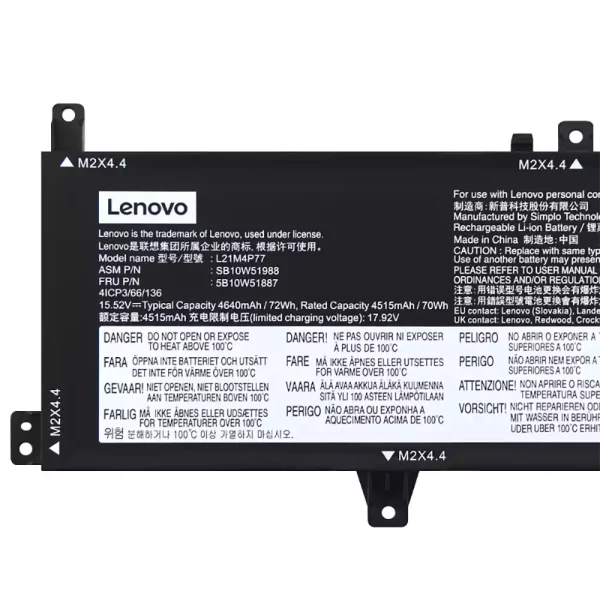 Aккумулятор для ноутбука LENOVO L21M4P77 L21D4P77 — изображение 3