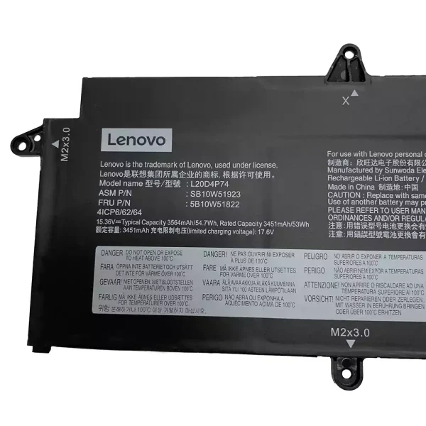 Aккумулятор для ноутбука LENOVO L20M4P74 L20C4P74 — изображение 2