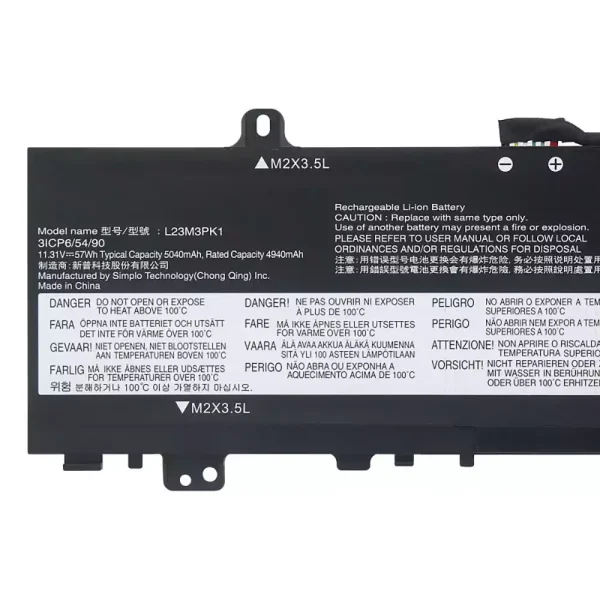 Aккумулятор для ноутбука LENOVO L23M3PK1 L23X3PK1 L23B3PK1 L23D3PK1 L23C3PK1 — изображение 3