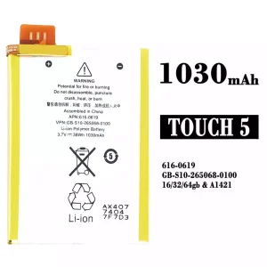 Aккумулятор сотового телефона 616-0619 Применимый к iPhone iPod Touch 5