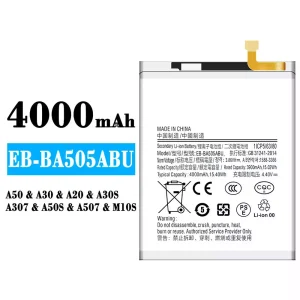 Aккумулятор сотового телефона EB-BA505ABU Применимый к Samsung A50/A30/A20/M10S/M107/A30S/A307/A50S/A507