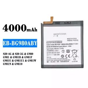 Aккумулятор сотового телефона EB-BG980ABY Применимый к Samsung S20 4G/S20 5G