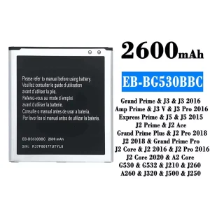 Aккумулятор сотового телефона EB-BG530BBC Применимый к Samsung J3/J3 2016/J3 V/J3 Pro 2016/J5/J5 2015/J2 Ace/J2 Pro 2018/J2 2018/J2 Core/J2 2016/J2 Pro 2016/J2 Core 2020/A2 Core