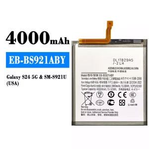 Aккумулятор сотового телефона EB-BS921ABY Применимый к Samsung Galaxy S24 5G