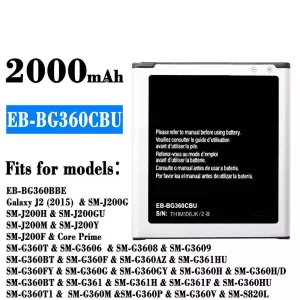 Aккумулятор сотового телефона EB-BG360CBU Применимый к Samsung Galaxy J2 (2015)