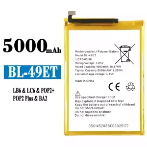 Aккумулятор сотового телефона BL-49ET Применимый к Tecno LB6 / LC6 / POP2+ / POP2 Plus /BA2