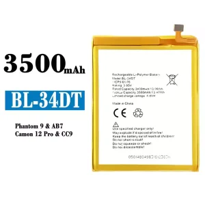 Aккумулятор сотового телефона BL-34DT Применимый к Tecno Phantom 9/ Camon 12 Pro