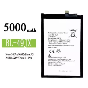Aккумулятор сотового телефона BL-49JX Применимый к Infinix Note 10 Pro / Note 11 Pro / Zero 5G