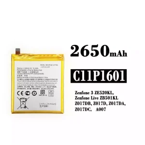 Aккумулятор сотового телефона C11P1601 Применимый к Asus Zenfone 3 / Zenfone Live