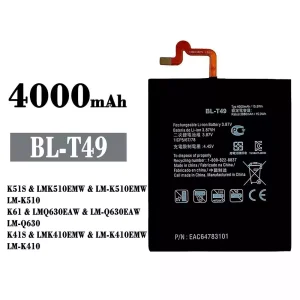 Aккумулятор сотового телефона BL-T49 Применимый к LG K51S / K61 / K41S