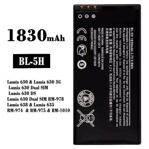 Aккумулятор сотового телефона BL-5H Применимый к Nokia Lumia 630 / Lumia 638 / Lumia 635 / RM-974 / RM-975 / RM-1010