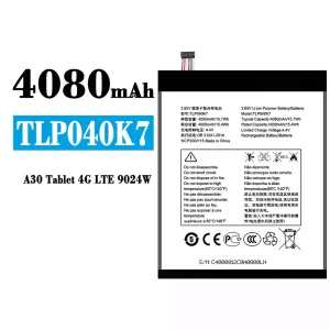Aккумулятор сотового телефона TLP040K7 Применимый к Alcatel A30 Tablet 4G LTE 9024W