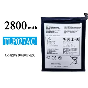 Aккумулятор сотового телефона TLP027AC Применимый к Alcatel A5 5085D/Y 6085D OT5085C