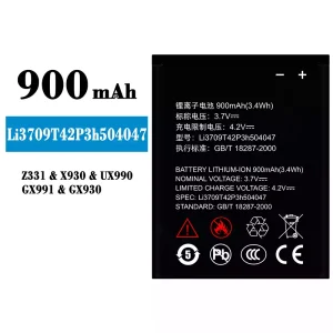 Aккумулятор сотового телефона Li3709T42P3h504047 Применимый к ZTE Z331/X930/UX990/GX991/GX930